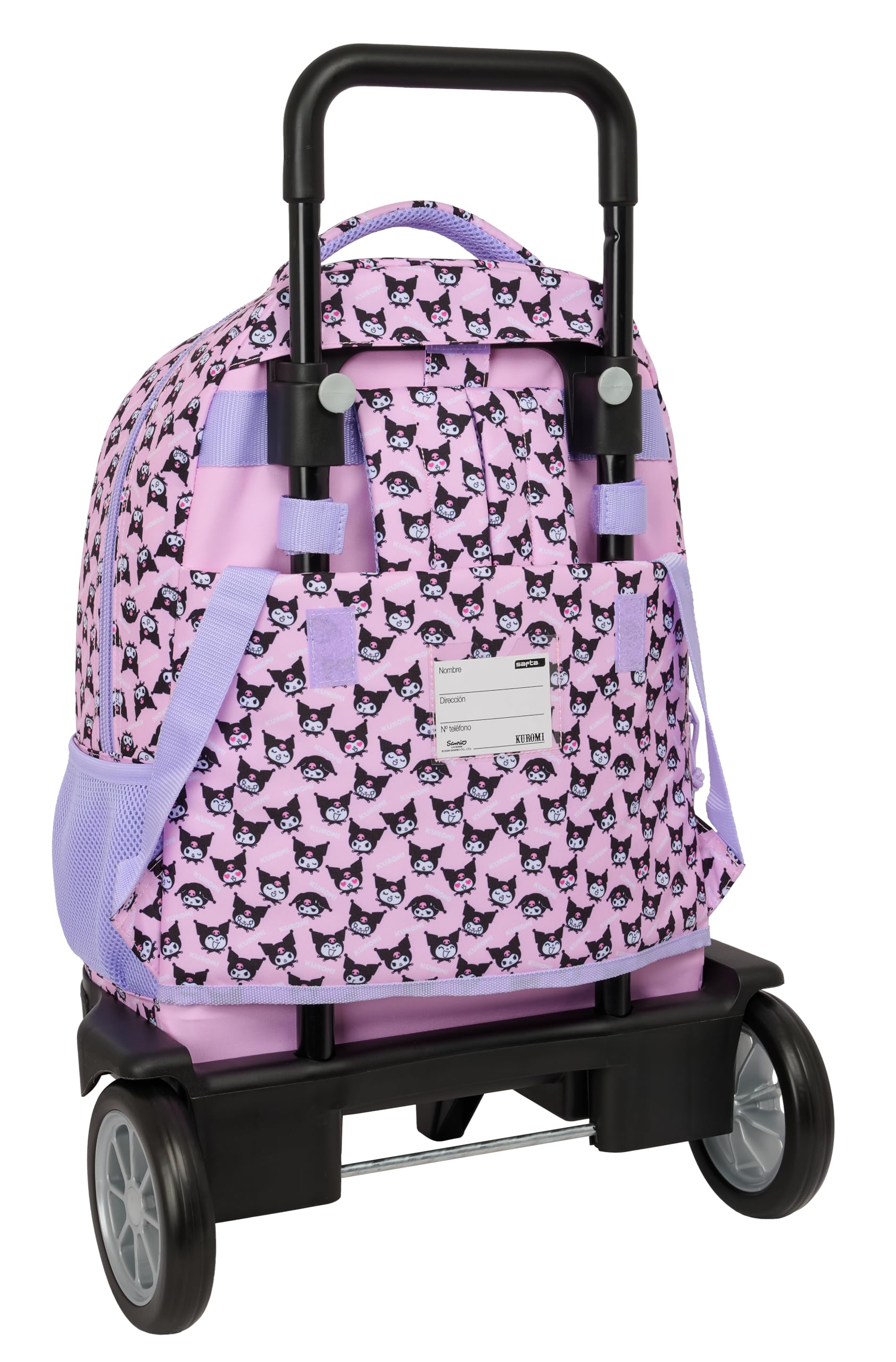 Safta KUROMI - Mochila Grande con Ruedas, Compact Evolución, Extraíble, Ideal para Niños de Diferentes Edades, Cómoda y Versátil, Calidad y Resistencia, 33x22x45 cm