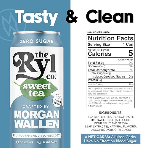 Miniatura 2 de Ryl Iced Tea, Wallen's Sweet - Supermezcla antioxidante, cero azúcar, bajo en carbohidratos, té helado bajo en calorías, 16.0 onzas líquidas
