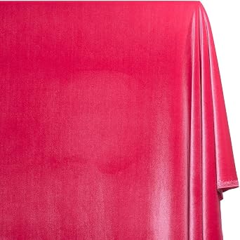 Stretch Velvet Fabric 60 Inch Polyester Spandex by The Yard for Sewing Apparel & Upholstery - American Beauty 1 Yard
