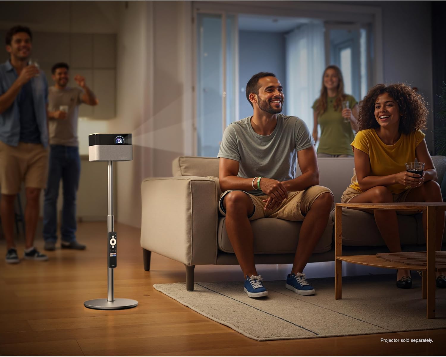 Epson Lifestudio Flex Adjustable Floor Stand with Remote Control Holder, Freestanding, Tilt and Swivel, Height and Angle Adjustment, Conceal Cable, Portable