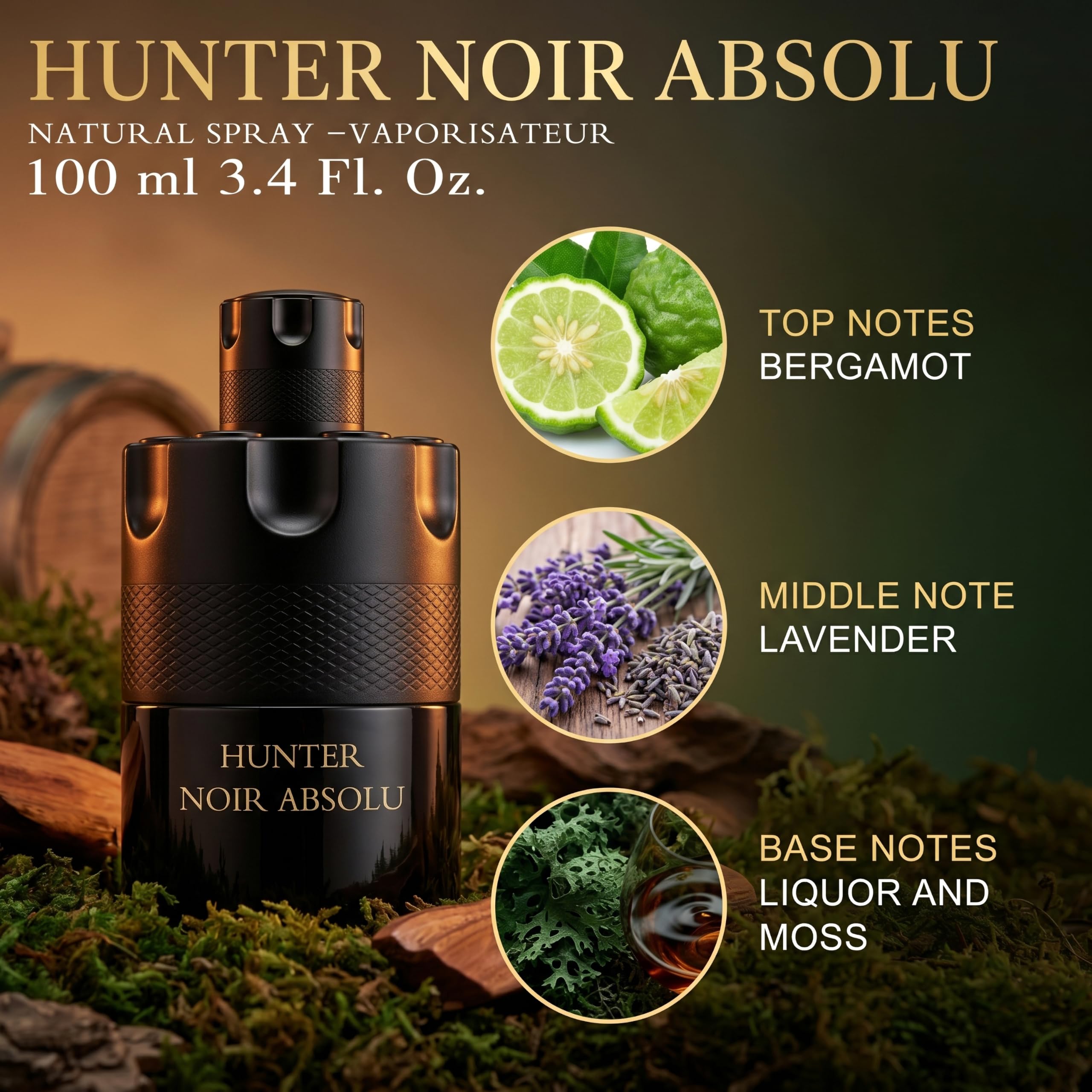 Amazon.com : Hybrid & Company Hunter Noir Absolu For Men Eau De