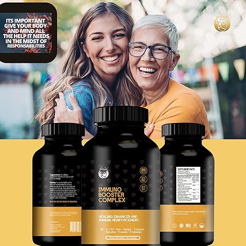 Miniatura 6 de Yerbafit Suplemento de apoyo inmunológico multivitamínico 10 en 1 con vitamina C zinc D3 B6 equinácea jengibre cúrcuma espirulina propóleos y