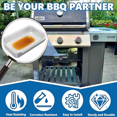 Miniatura 4 de SafBbcue 93305 Bandeja de grasa para Weber Spirit e-210 e-220 e-310 e-320 e-330 Genesis II e-310 e-315 e-325 e-330 e-335 bandeja de grasa con