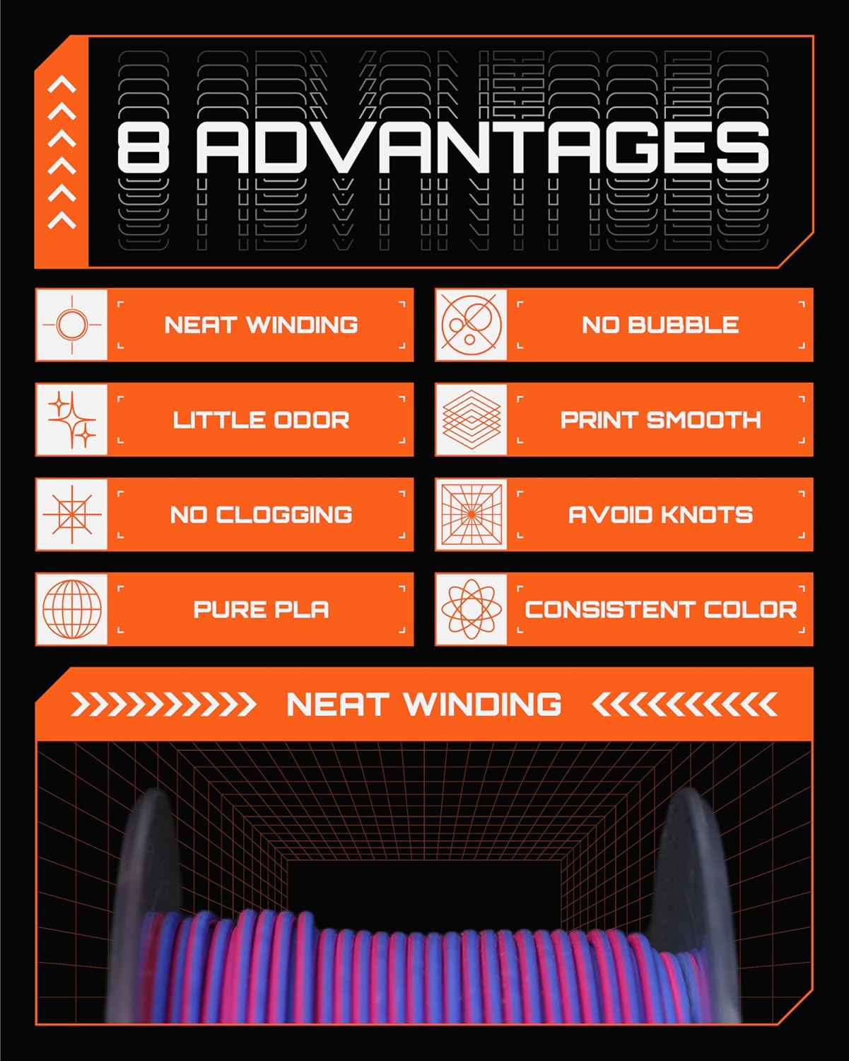 R3D Tri Color Silk PLA Filament, Co-Extrusion 3D Printer Filament 1.75mm, 30-370 mm/s High Speed PLA, Dimensional Accuracy +/- 0.02 mm, 1KG Plastic Spool (Matte Blue-Green-Red) - Image 6