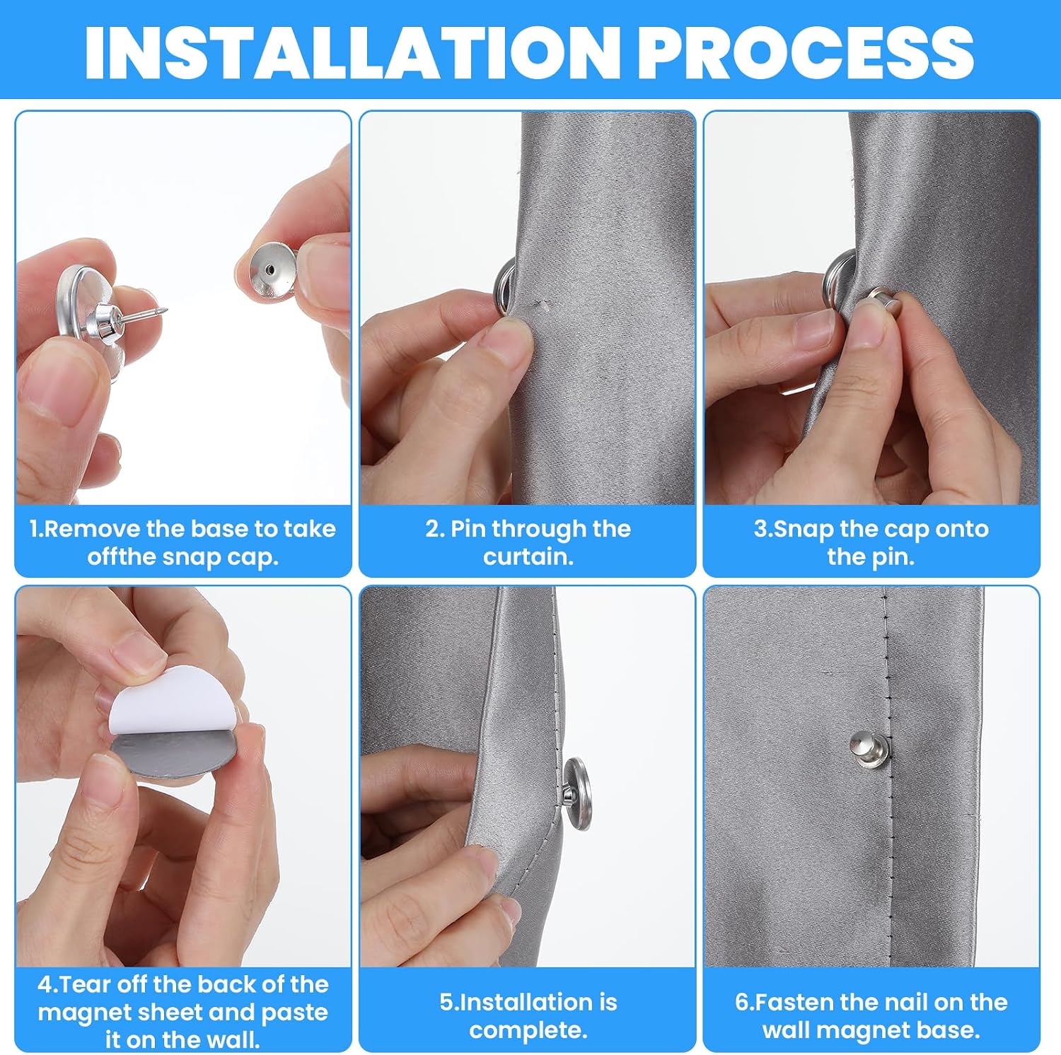 40Pairs Curtain Magnets, Curtain Magnets Closure Magnetic Curtains Clips Prevent Light Leaking, Keep Curtains Closed for Home Bedroom Bathroom Office Draperies