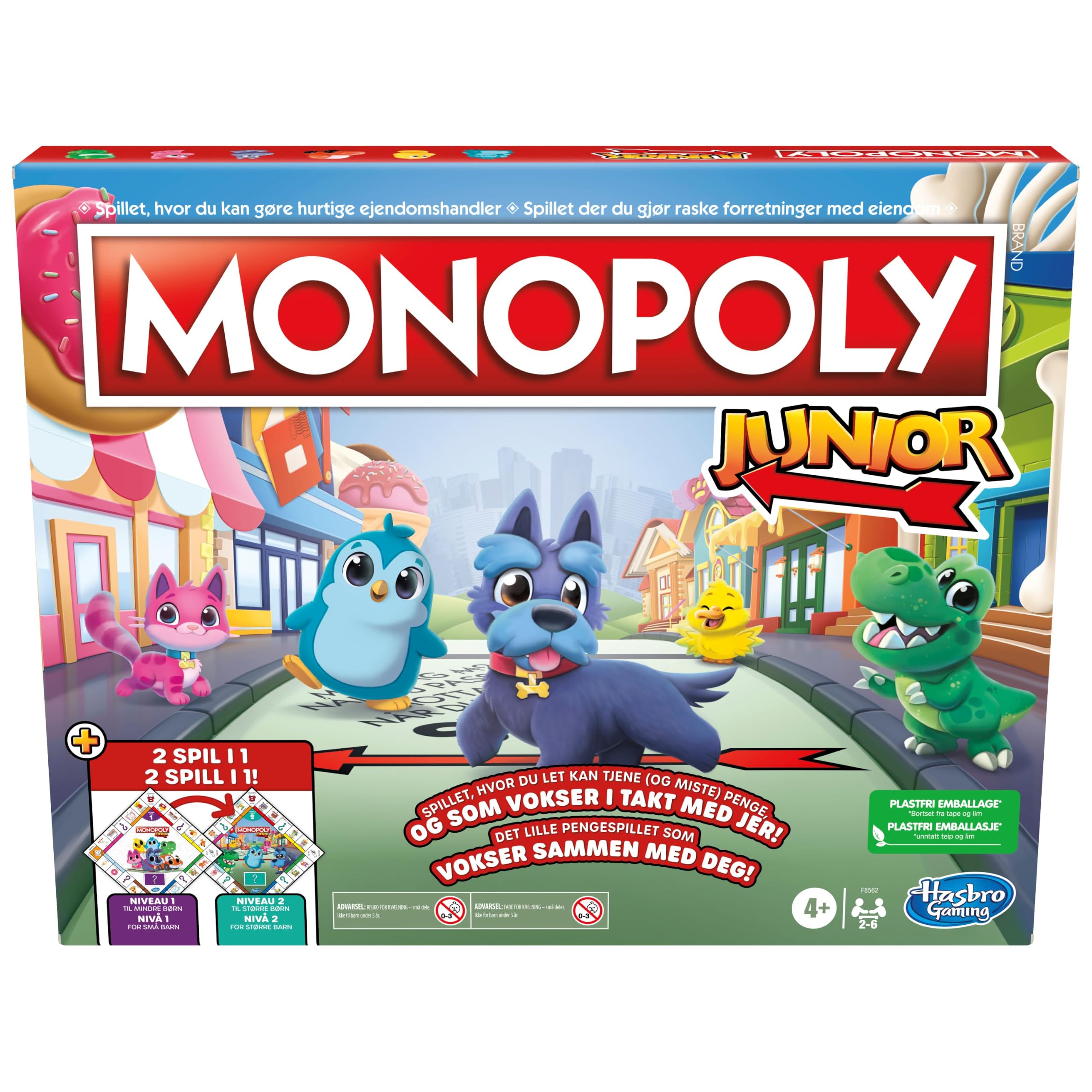 Hasbro Gaming Monopoly Junior, Juego de Mesa Familiar para niños de más de 4 años, Juegos de Estrategia para 2-6 Jugadores