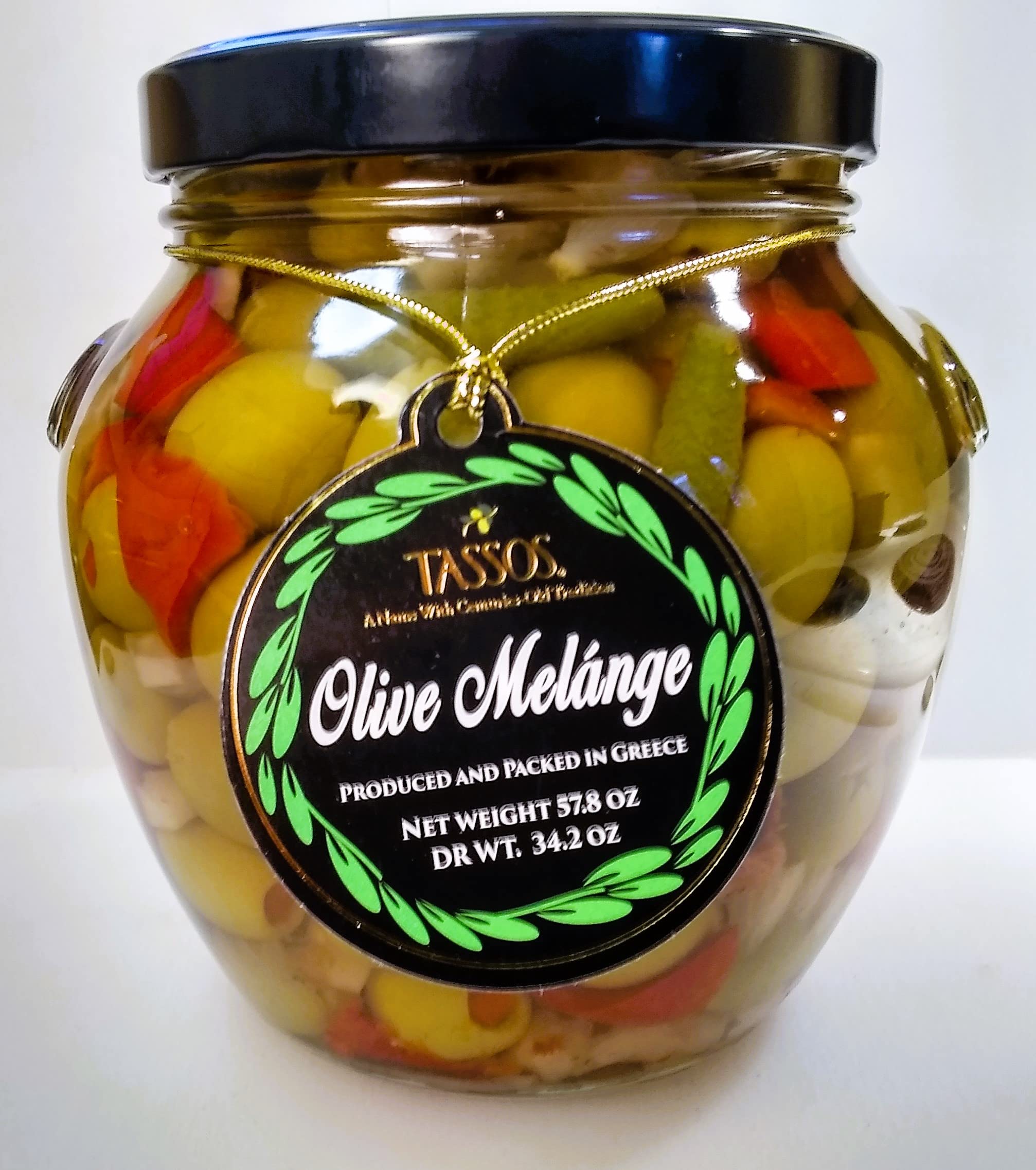 TassosOlive Melange 57.8oz Net Weight from Greece with 2 Skewer Sets