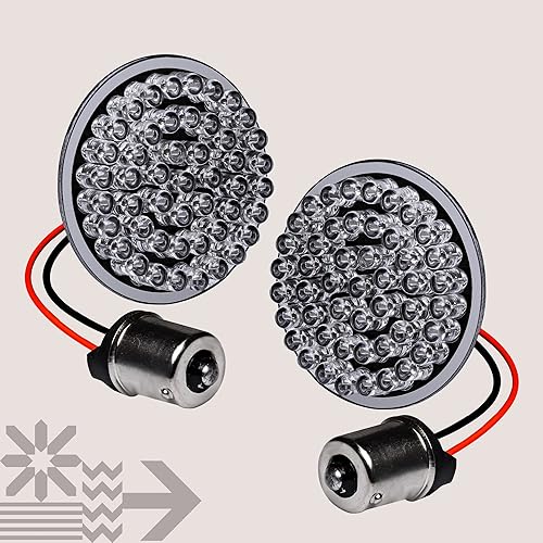 Miniatura 8 de TRUE MODS 1156 - Luz trasera de freno LED roja de 2 pulgadas para Harley Davidson Juego de pares Acabado negro Estilo bala Luz para Harley Sportster