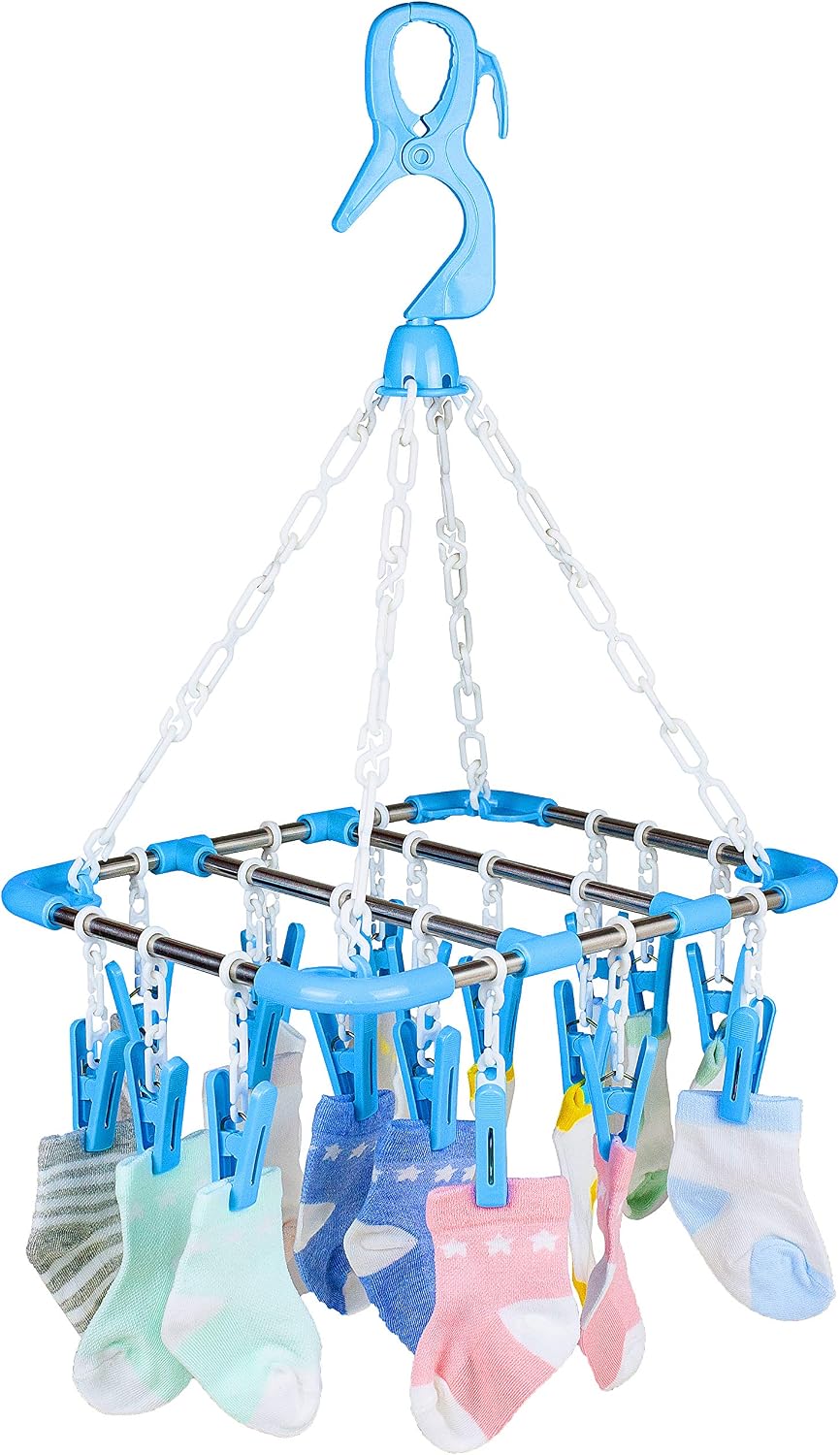 Drying Laundry Hanger with Clips for Clothes Masks Bras Lingerie | 18 Clips by Jen and Emily of Laundry Science