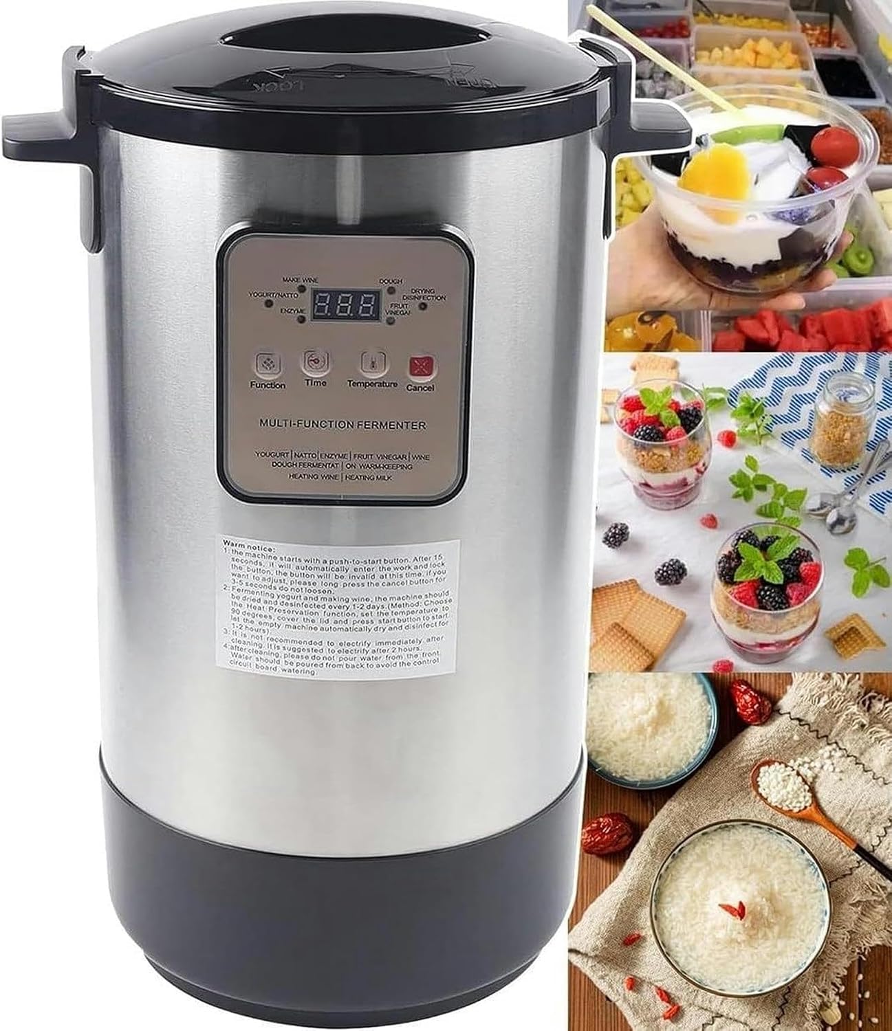 Electric Intelligent Fermentation Machine for Garlic, Commercial Fermentation Machine 12L Yogurt Fermenter, Yogurt, Pickle, Sweet Rice Wine, Dough, Vinegar and Enzyme