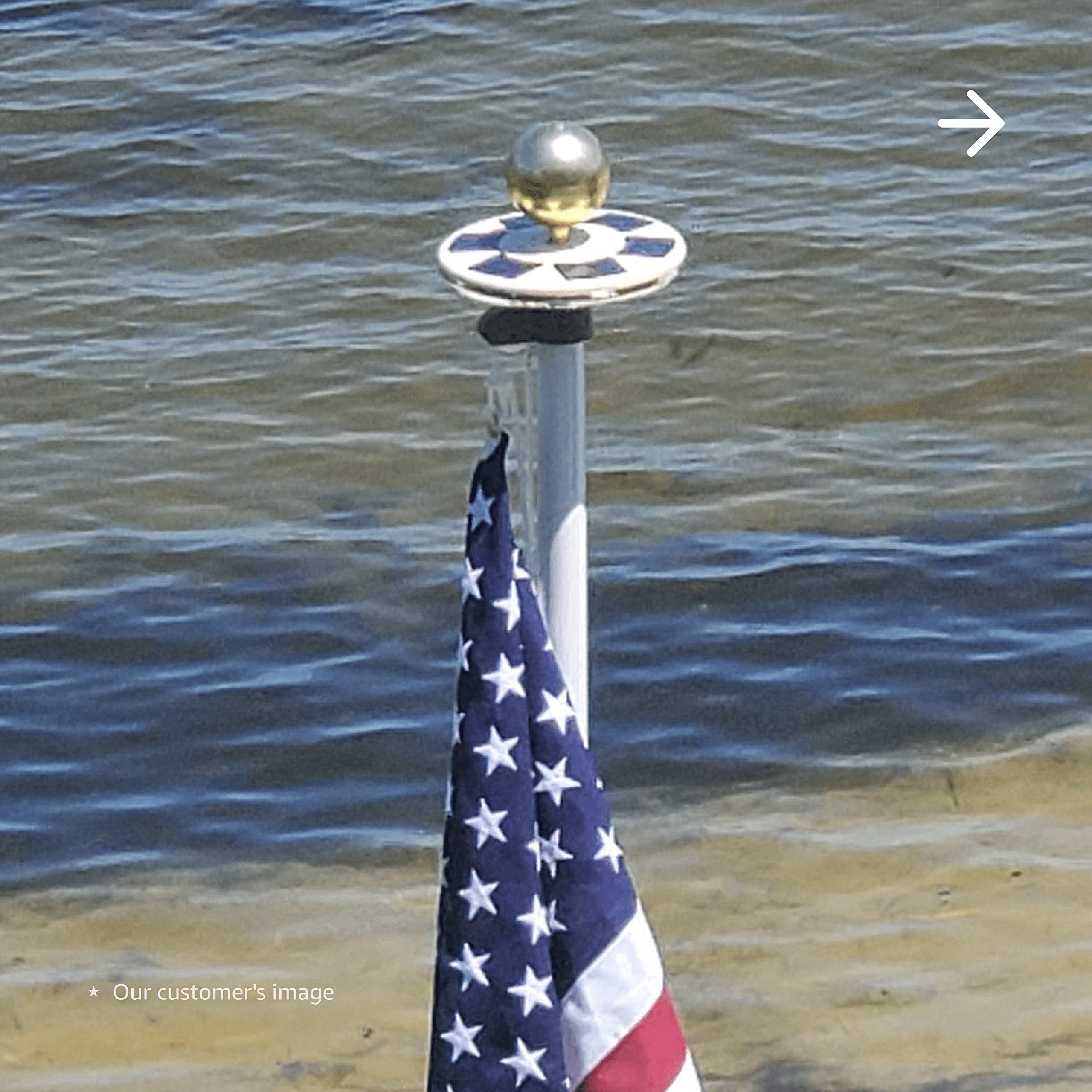 Deluxe Solar Flag Pole Light, Flag Light, LED Downlight for Most 15 to