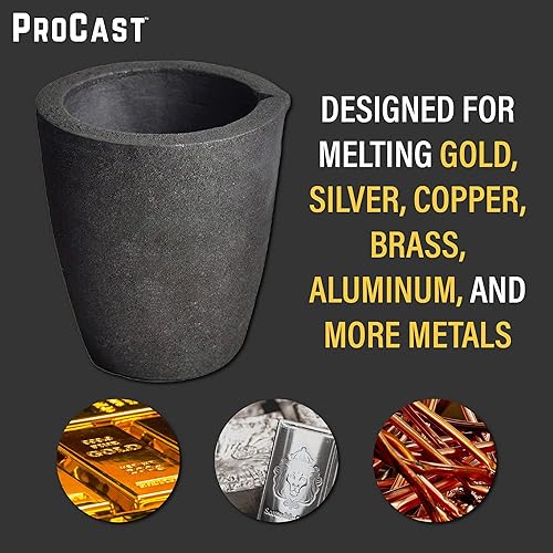 Miniatura 4 de #8.8-13.2 lbs ProCast™ Arcilla de Fundición Crisoles de Grafito Taza Horno Antorcha Fundición de fusión Refinación Oro Plata Cobre Latón Aluminio