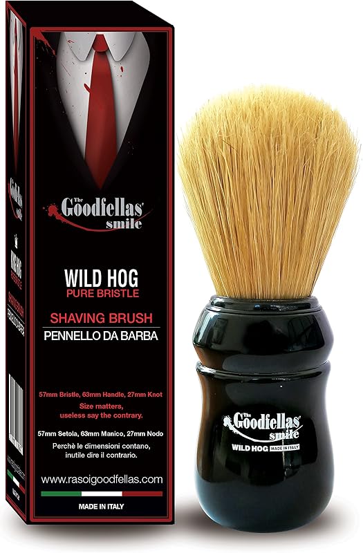 Pincel de barbear Wild Hog The Goodfellas' smile com cerdas de javali, fabricado na Itália