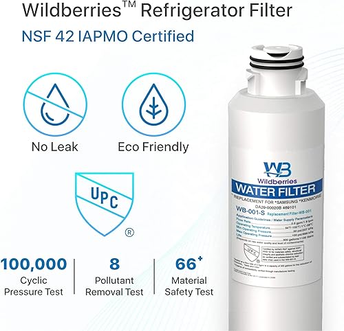 Miniatura 7 de Wildberries DA29-00020B - Filtro de agua de repuesto para refrigerador Samsung DA29-00020A/B, HAF-CIN/EXP, DA29-00020B-1, RF25HMEDBSR, RF28HMEDBSR,