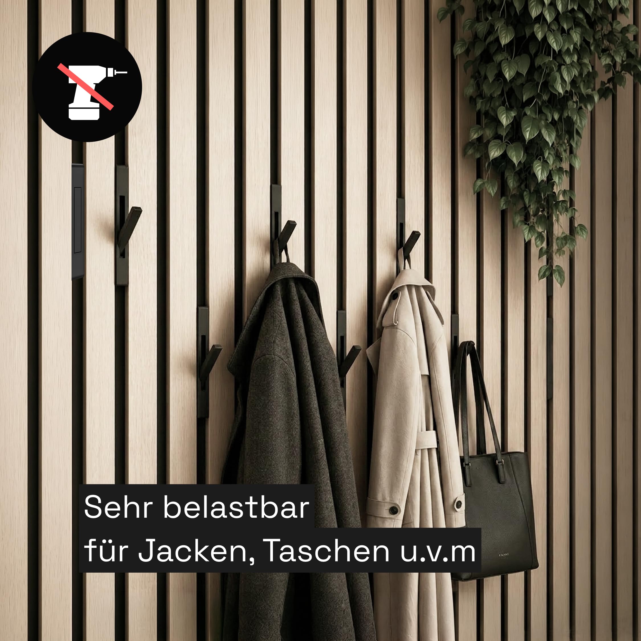 Generisch Klappbarer Haken [HIDE] für Akustikpaneele | ohne Bohren (6)