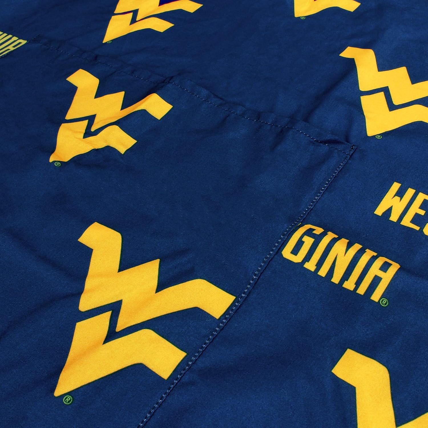 College Covers Everything Comfy West Virginia Mountaineers Tailgating or Grilling Apron With 9" Pocket, Fully Adjustable