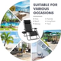Vista 8 de Giantex Zero Gravity - Silla reclinable para patio al aire libre con portavasos y almohada extraíble, respaldo ajustable, silla de salón