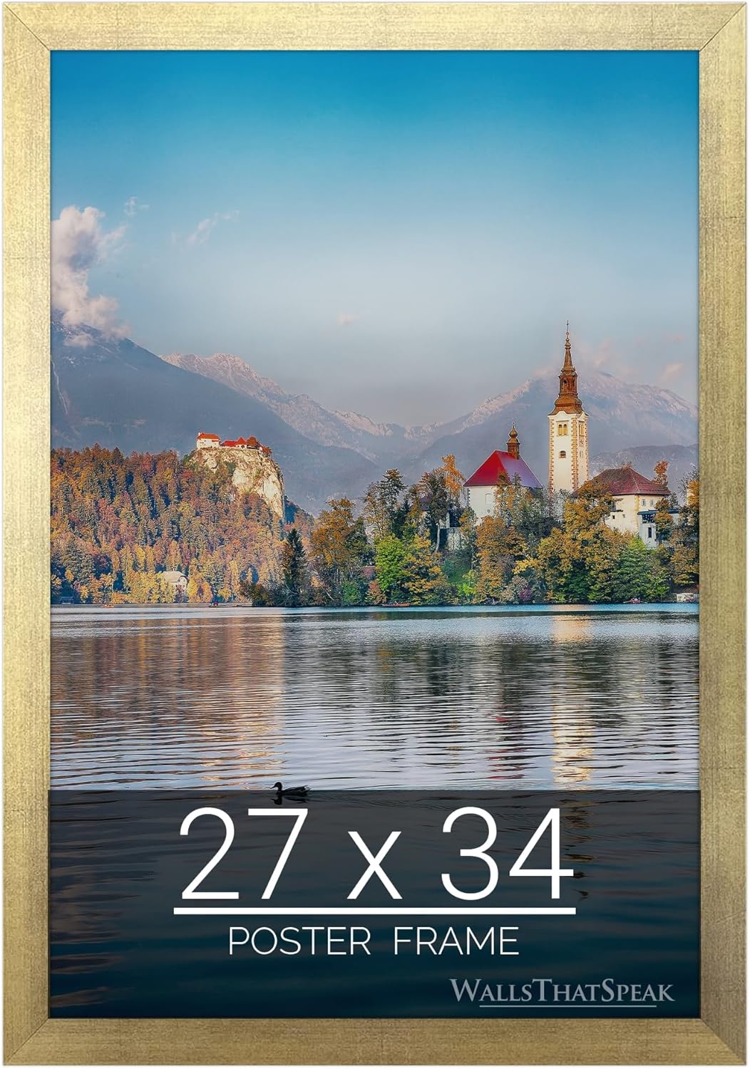wallsthatspeak 27x34 Gold Picture Frame for Puzzles Posters Photos or Artwork