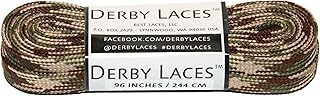 Derby Laces Camouflage 96 Inch Waxed Skate Lace for Roller Derby, Hockey and Ice Skates, and Boots