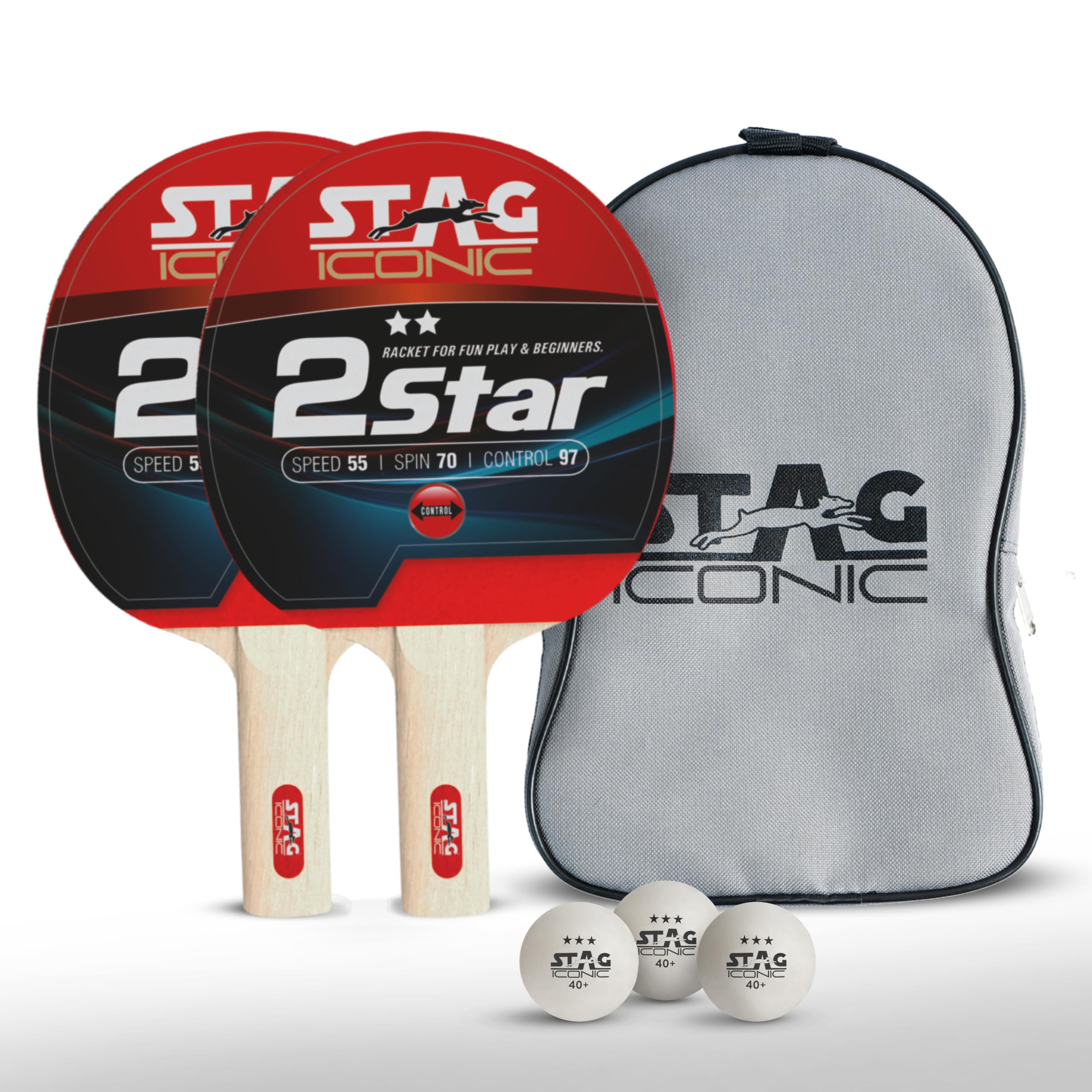 Stag Iconic 2 Star Professional Table Tennis (T.T) Playset - Table Tennis Rackets and T.T Balls Included| All-in-One Ping Pong Paddle Playset-image-19