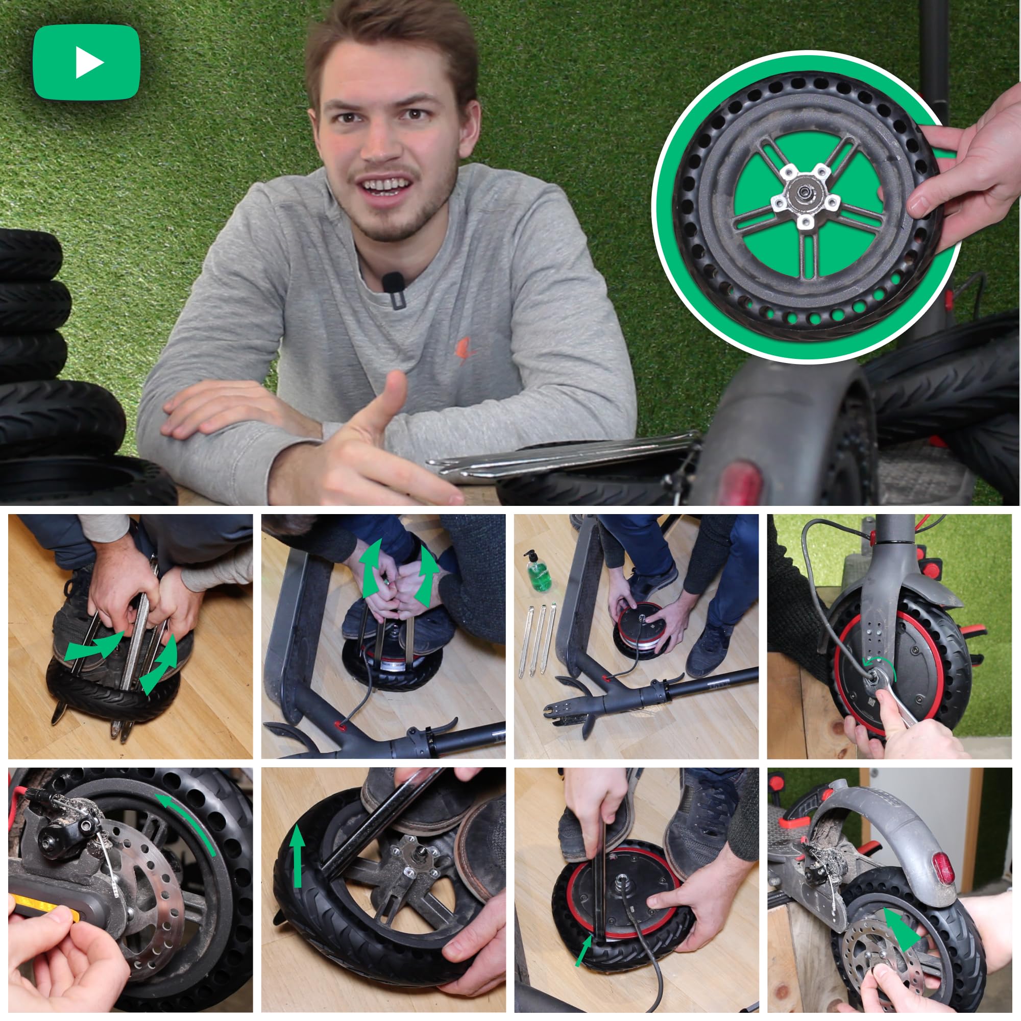 Allecto Plus - Vacuümvrije banden 80/60-6 voor elektrische scooters en Allecto Plus - Vacuümvrije banden 80/60-6 voor elektrische scooters en