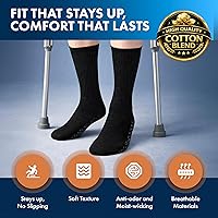 Vista 3 de Debra Weitzner 6Pk Non-Binding Loose Fit Sock - Non-Slip Diabetic Socks for Men and Women - Crew, Ankle