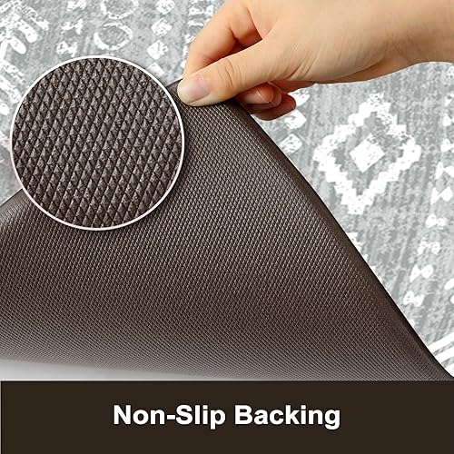 Miniatura 4 de KIMODE Tapetes de cocina antifatiga, juego de alfombras de cocina bohemias, 2 piezas, tapete de cocina antideslizante impermeable para piso, tapete