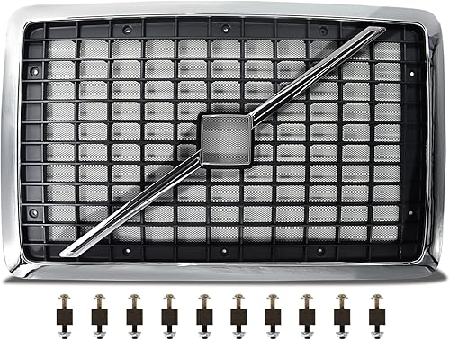 Miniatura 2 de TORQUE Rejilla cromada de repuesto para semirremolques Volvo VNL 2004-2017 con pantalla antiinsectos y rayas (TR003)