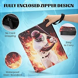 900 Pockets Baseball Card Binder for Soccer Trading Cards,Portable Waterproof Storage Bag with Removable Sleeves for Sports TCG Cards Collectors