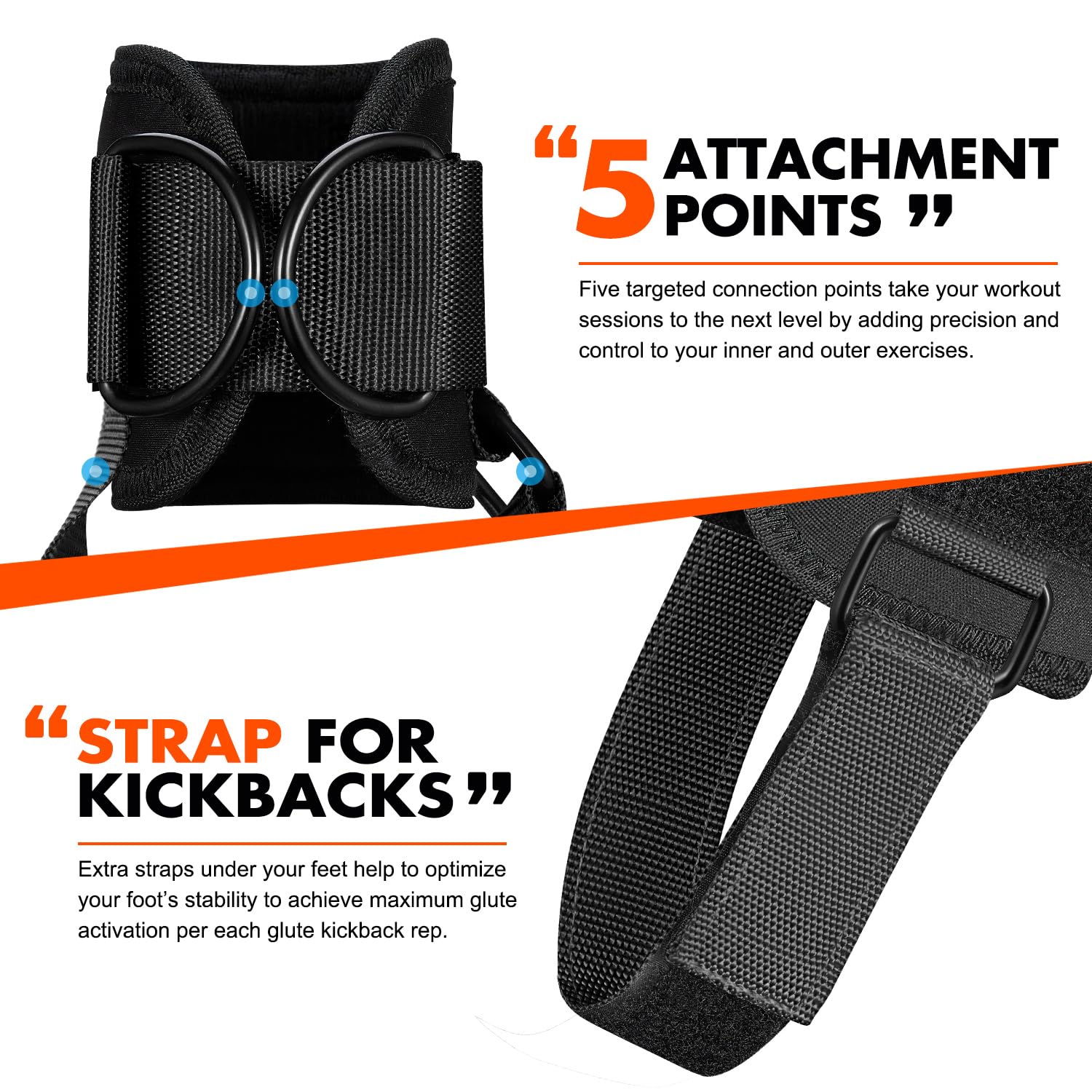 Gym Ankle Straps For Working Out, Glute Kickback Ankle