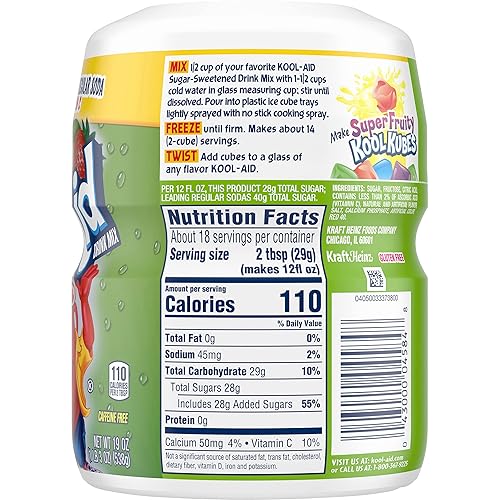 Miniatura 128 de Kool-Aid Mezcla de bebida en polvo sin azúcar, sin cafeína, ponche tropical, cero calorías, 192 paquetes de jarra