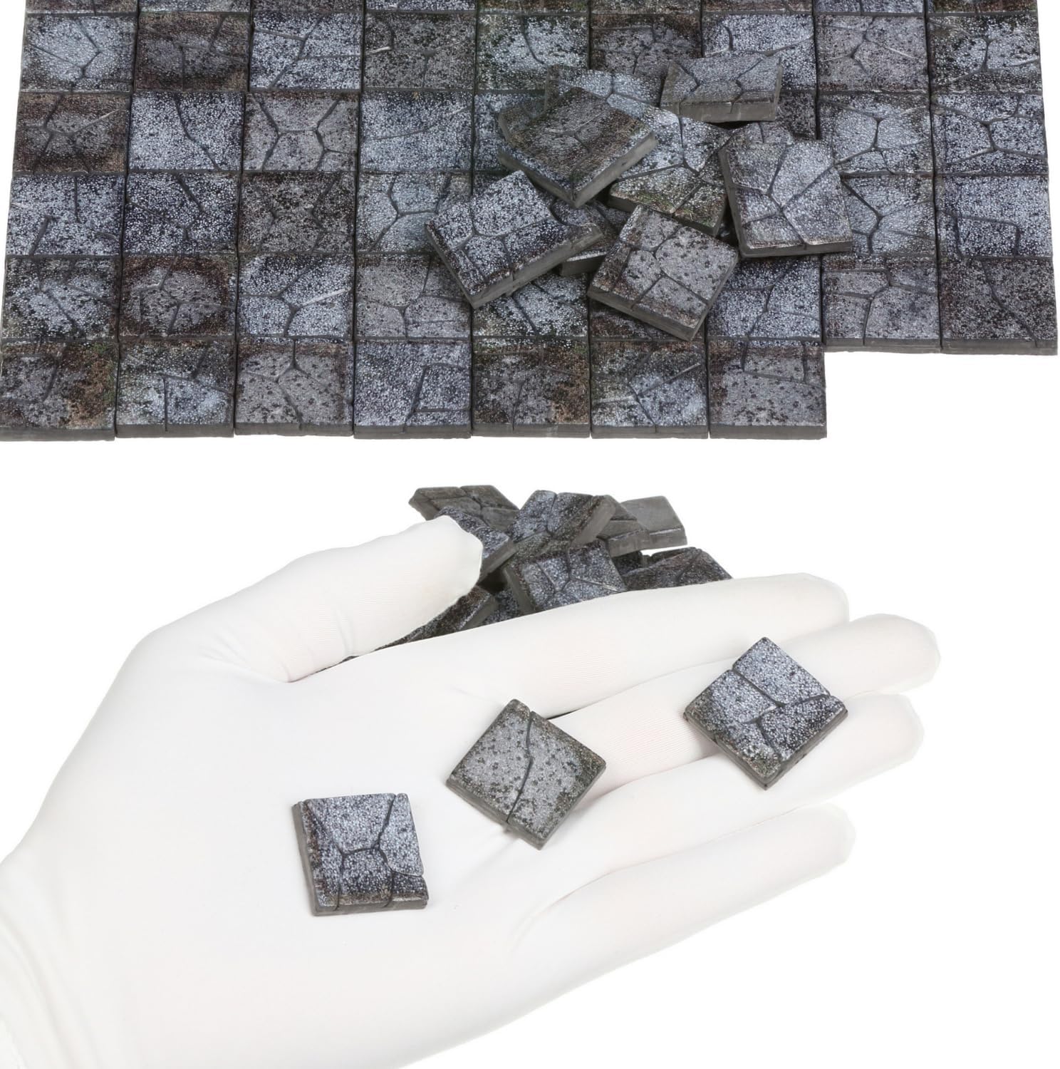 Dollhouse Miniature Paving Stones, Tiles for Modeling, Fairy Garden, and Tabletop Terrain, REDUCIO! (Misty Rock, Large Pack 100pcs)