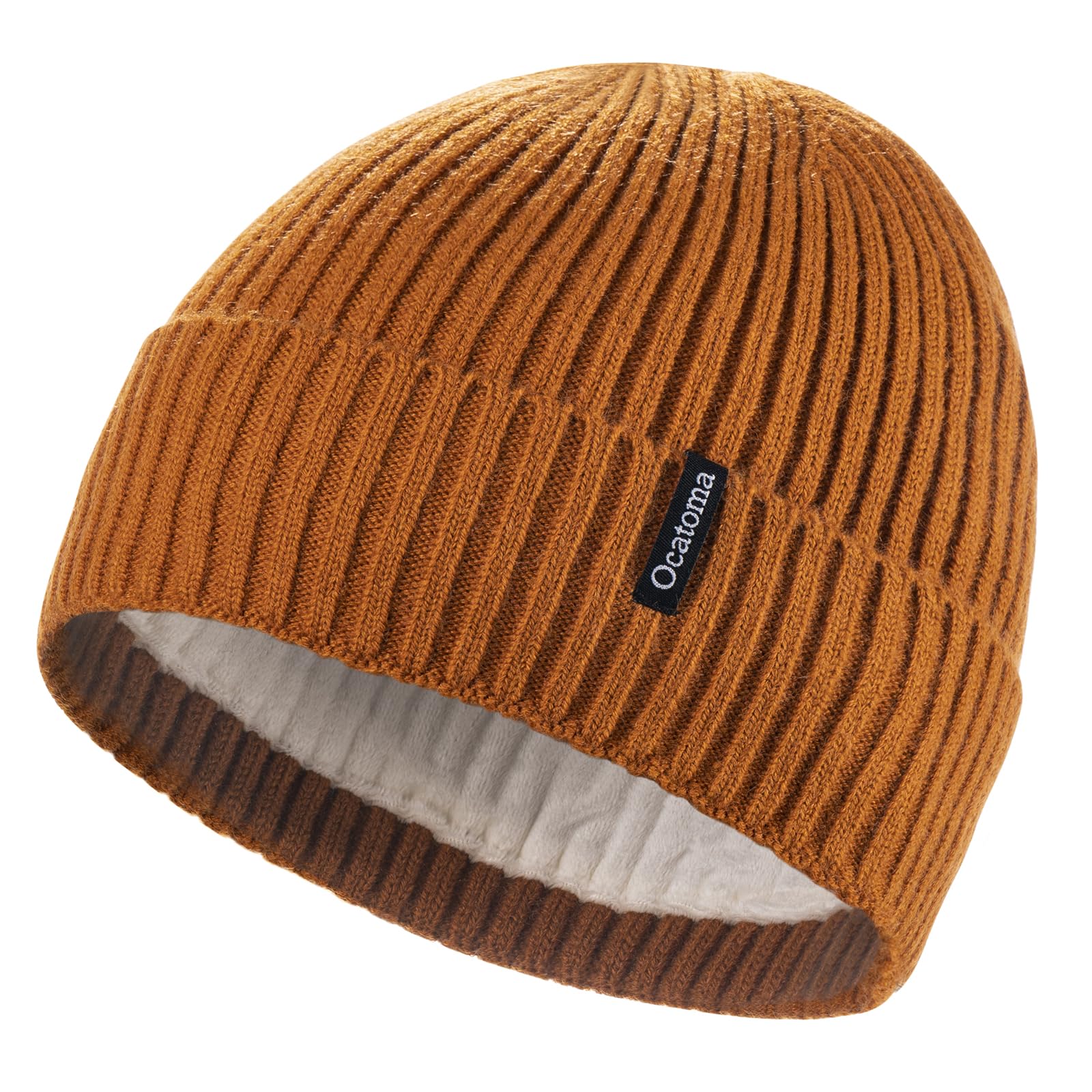 Ocatoma Beanie for Men Women Warm Winter Knit Cuffed Beanie Soft Warm Ski Hats Unisex