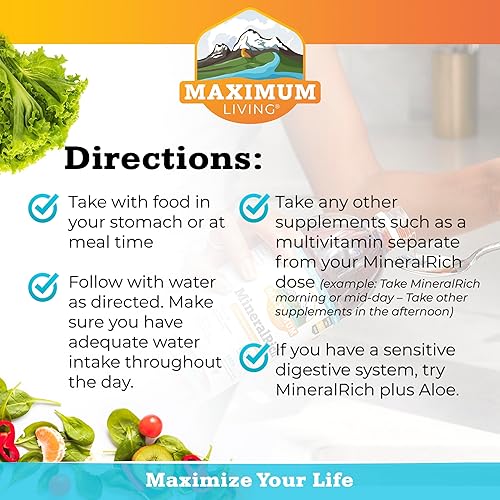 Miniatura 5 de Maximum Living MineralRich - Minerals Supplement - Sugar Free Liquid Blend of Vitamins and Trace Minerals - 32 oz