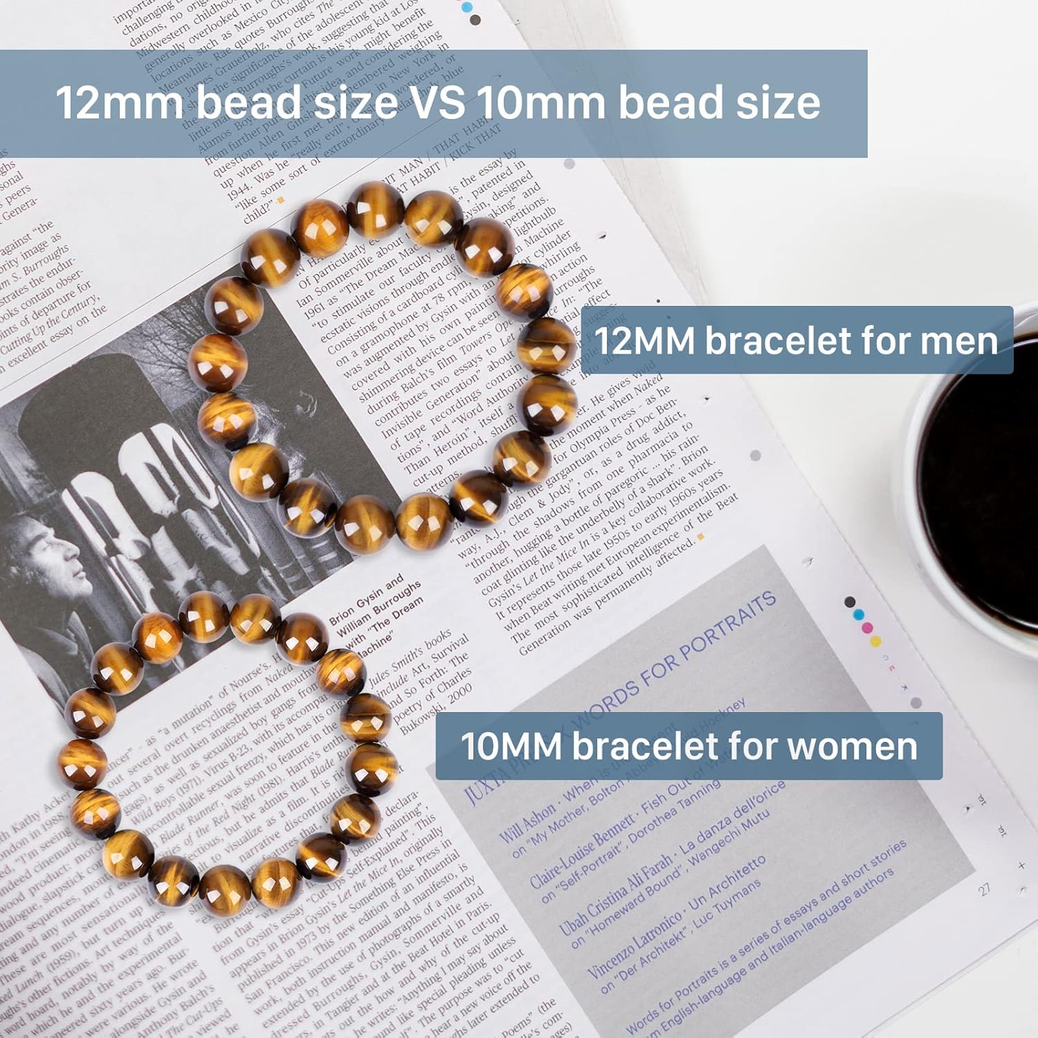 Tiger Eye Bracelet for men women Anti-anxiety, stress relief and confidence Bracelet, Handmade natural stone Crystal bead jewelry Chakra healing Protection bracelets - Image 3