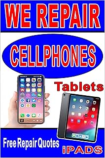 We Repair Cell Phones & Tablets advertising poster sign 24"x36"