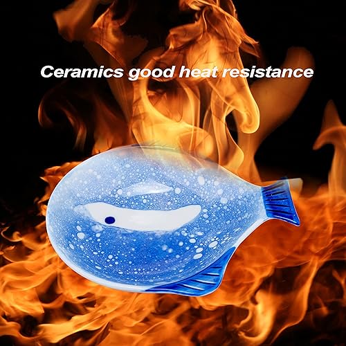 Miniatura 6 de HPYNPES Paquete de 2 cucharas de cerámica para la parte superior de la estufa, soporte para cuchara para encimera de cocina, soporte de cuchara de