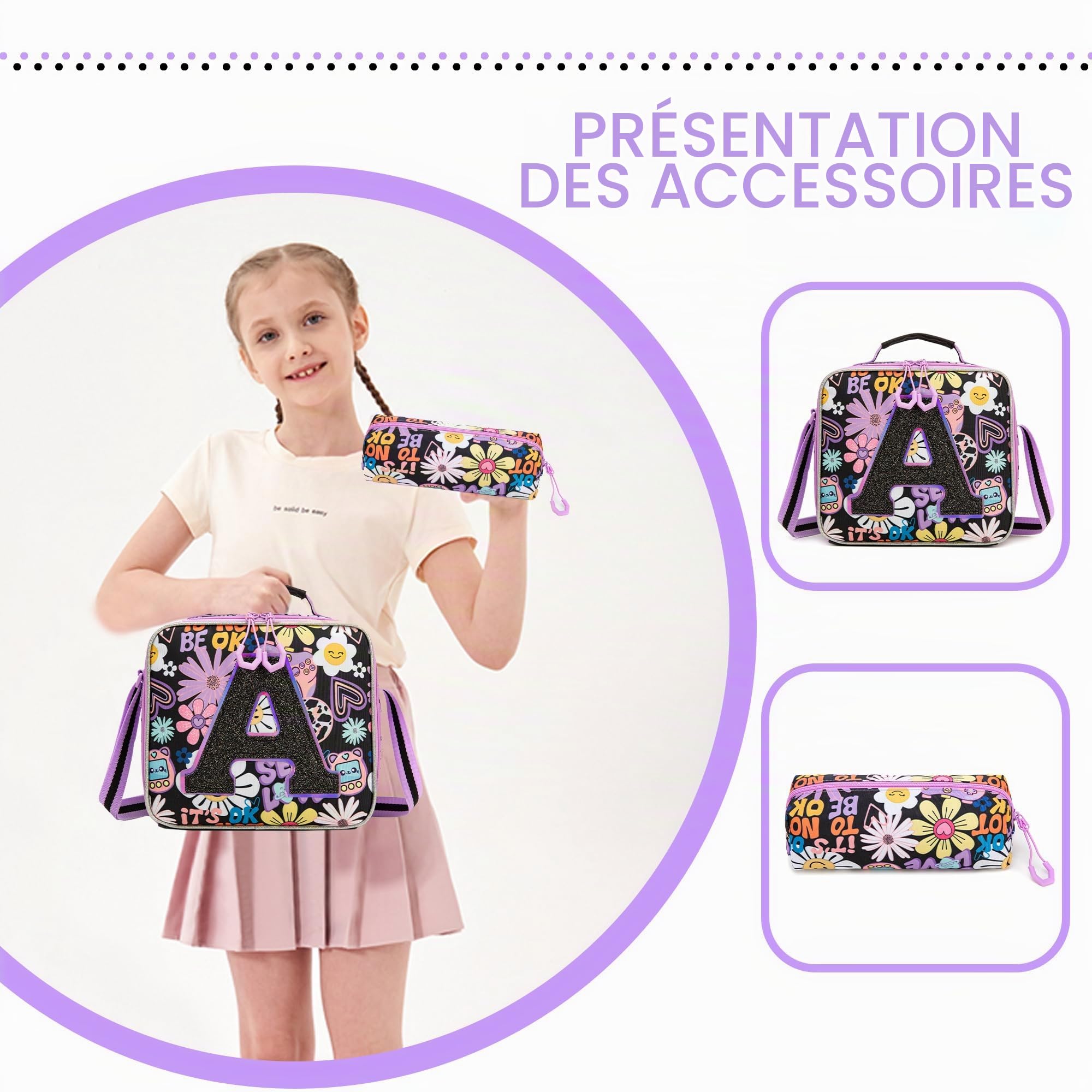 HTgroce Cartable à Roulettes Fille Primaire (CP CE1 CE2 CM1) – Sac à Dos Scolaire Trolley avec Roues– Cartable École Ergonomique pour Rentrée Scolaire