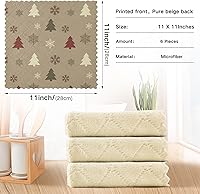 Vista 3 de KLL Christmas Trees Dish Clothes for Washing Dishes Print Funny Kitchen Tea Towels Kitchen Hand Towels Hanging Dish Drying Towels Absorbent