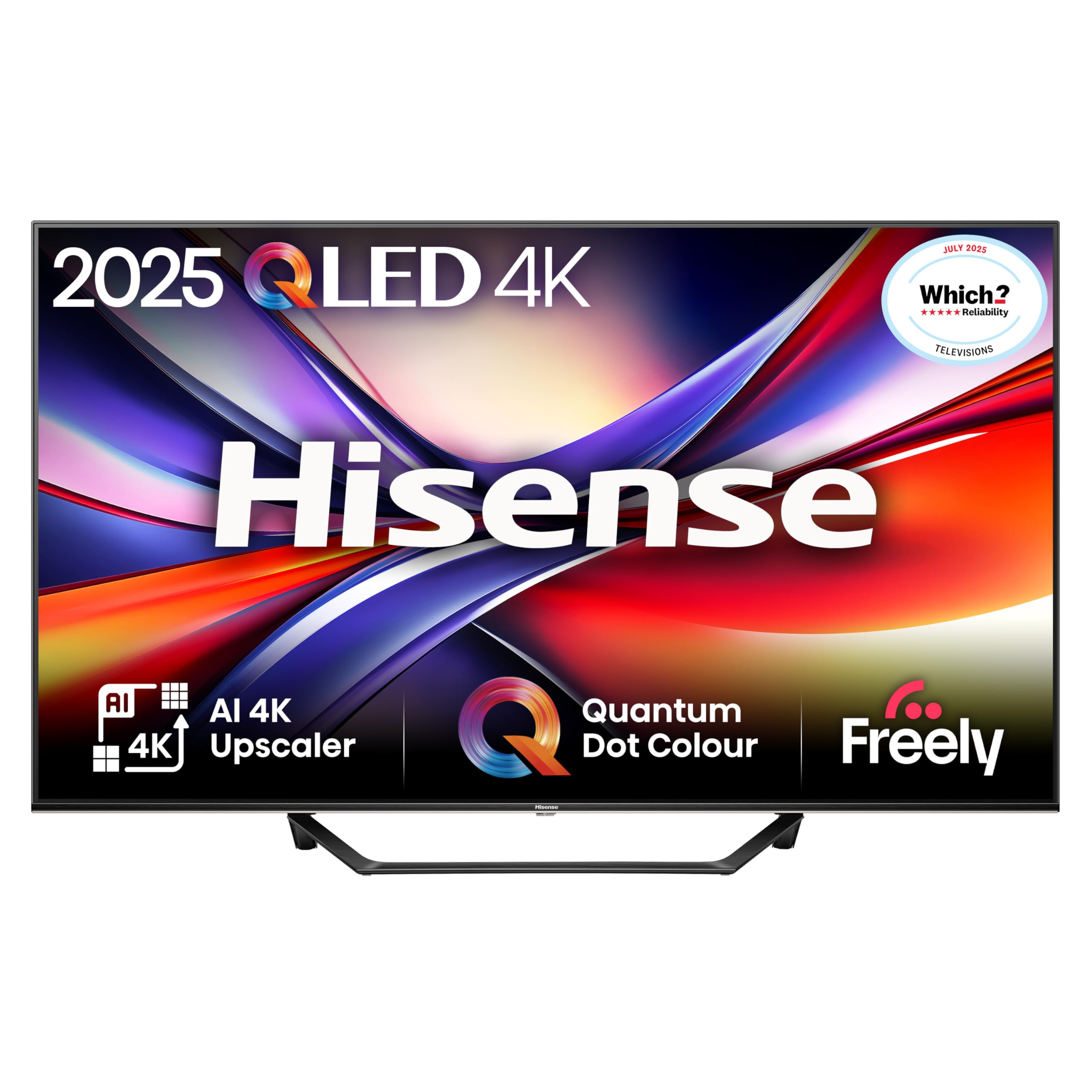 Hisense 43A7QTUK QLED Smart AI TV with Freely (2025 Model)