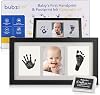Bubzi Co Baby Handprint Kit & Footprint Photo Frame for Newborn Girls and Boys, Unique Baby Shower Gifts Set for Registry, Memorable Keepsake Decorations for Room Wall or Nursery Decor Jet Black