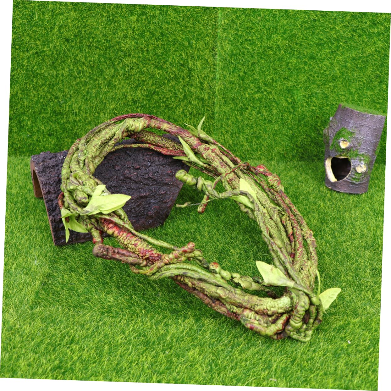 COLLBATH 3pezzi Per Rettili Rattan Artificiale Decorative Facile e Corrosione Per Terrari e Habitat Esotici