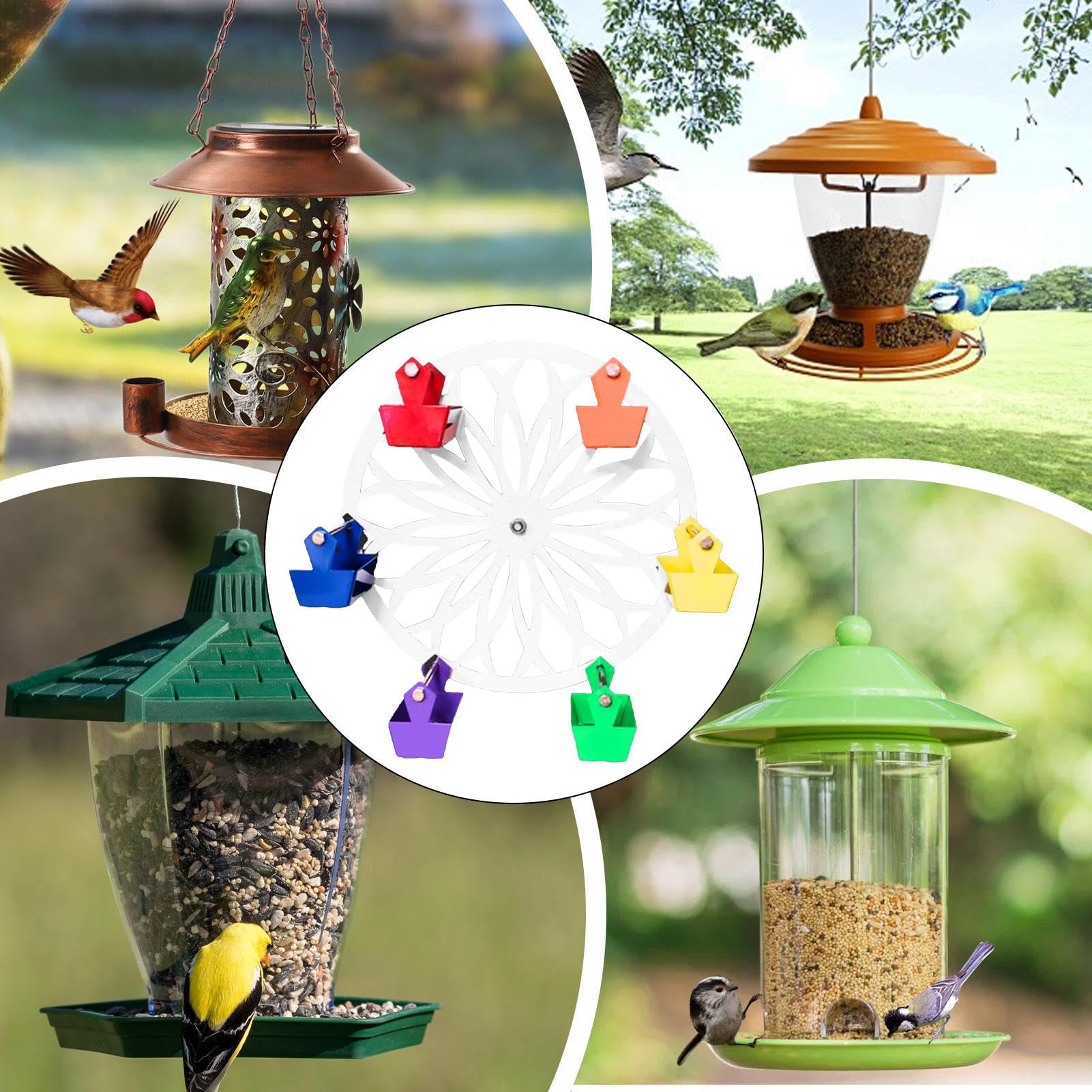 s para Pájaros De Exterior Rotatorio Creativo para Colibríes | Juguetes de Forrajeo para Loros Decoración de Jardín para Amantes de las Aves