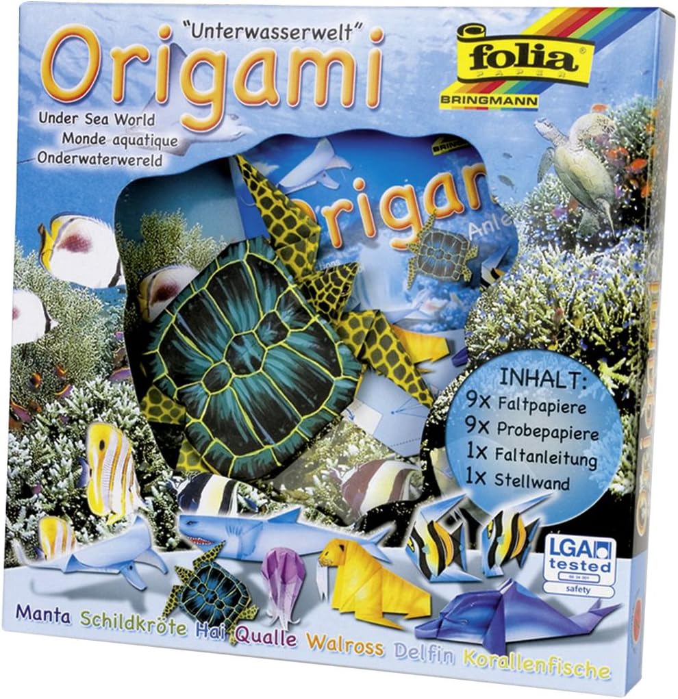 Folia 91104 Origami Animal Worlds Underwater World Ideal for Children to Fold and Play