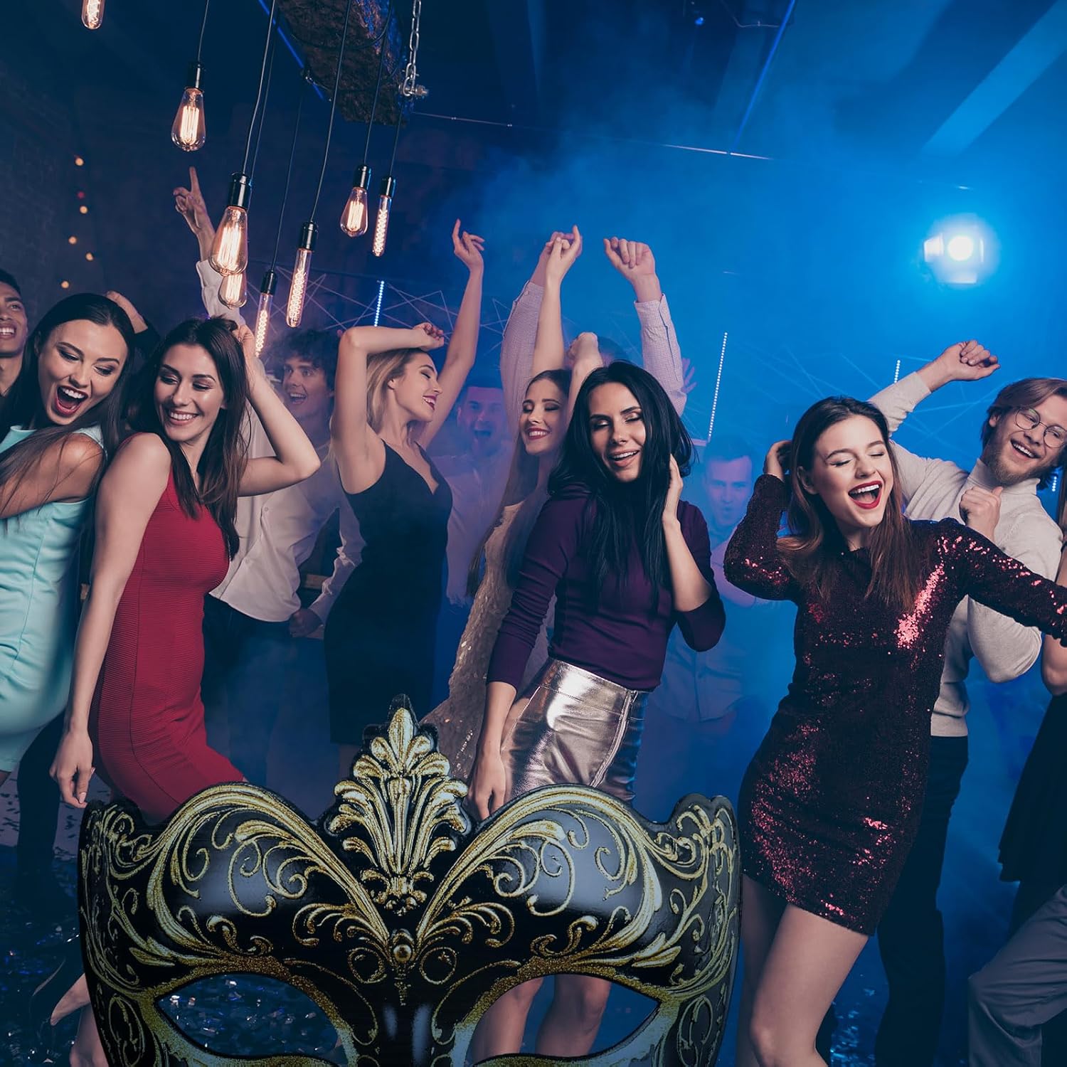 4.4 ft Masquerade Mask Cardboard Cutout Stand-up Life Size Masquerade Ball Party Decoration Black Gold Mask Standup Backdrop Photo Props for Party Prom Carnival Gala Birthday