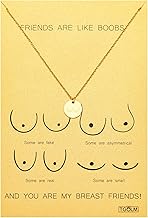 Dainty Friends Like Boobies Breast Necklace for BFF Womens Best Friend Gift