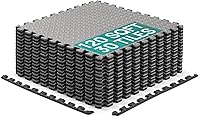 Yes4All 120 Sq Ft Puzzle Exercise Mat - EVA Interlocking Foam Tiles with Borders for Home Gym Flooring, 7/16" Thick