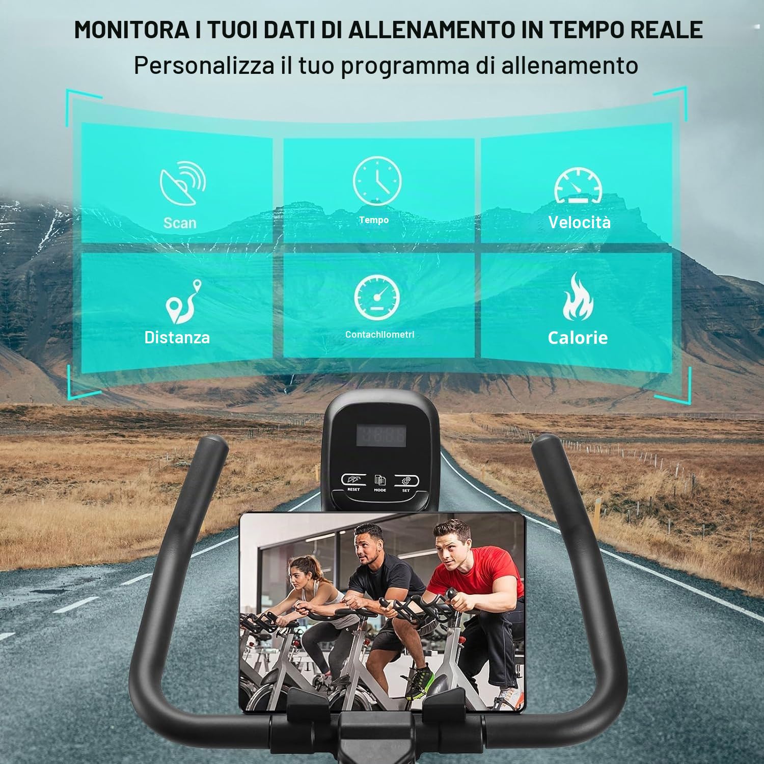 [2025 Aggiornato]Wenoker Cyclette Spinning, Resistenza Magnetica Regolabile, Esercizio a Sedile Comodo e Schermo, Allenamento Cardio Home Trainer, Capacità di carico 160 kg