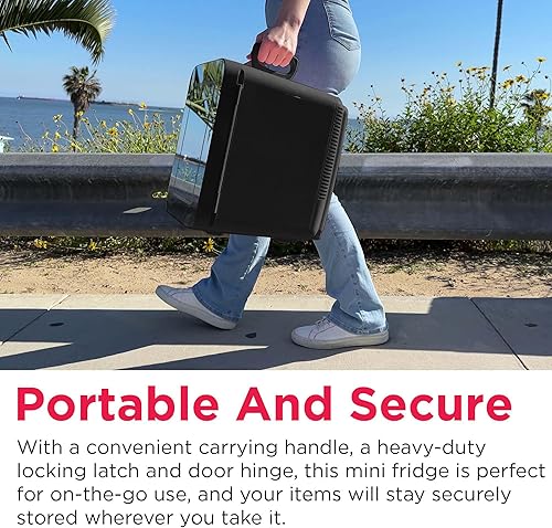 Miniatura 7 de FRIGIDAIRE EFMIS170-BLACK - Minirefrigerador portátil compacto con espejo con iluminación personal, 2.6 galones de capacidad, 15 latas, 100% libre