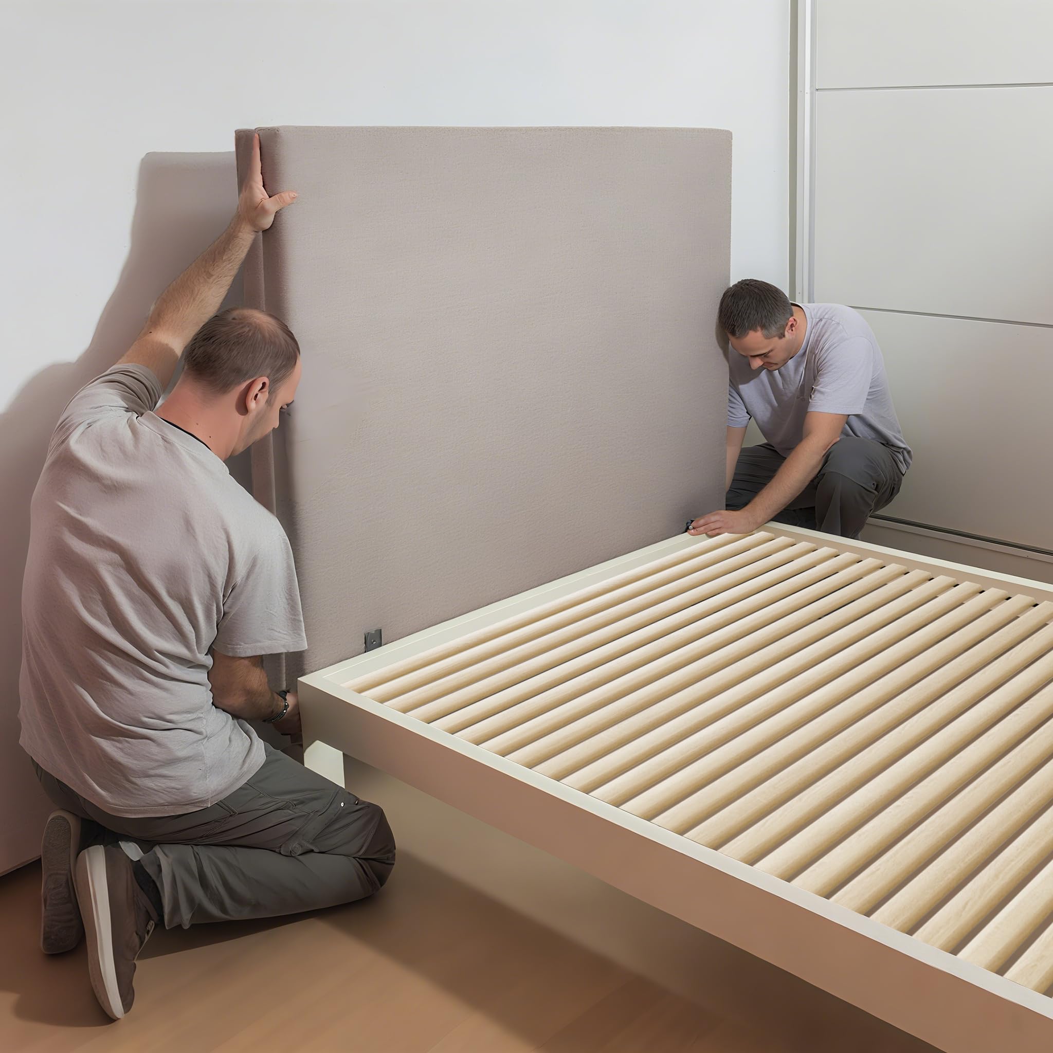UISEBRT Somier enrollable de madera de abeto, 23 listones, 140 x 200 cm, listones de madera con goma negra, apto para todo tipo de colchones, capacidad de carga de hasta 300 kg